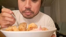 ASMR EATING SOUNDS - SARMA (STUFFED CABBAGE ROLLS) + WATER SOUNDS