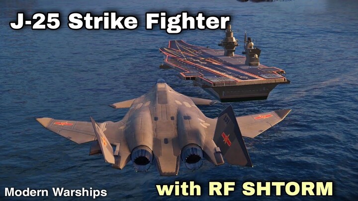 Modern Warships: J-25 Strike Fighter & J-50 Fighter with RF SHTORM online match gameplay.
