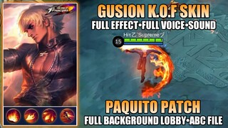 GUSION KOF SKIN SCRIPT | FULL EXPLOTION SOUND + FULL EFFECTS - MOBILE LEGENDS