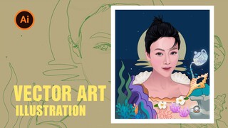 Vẽ illustrator, Tutorial vẽ chân dung Illustrator | BonART