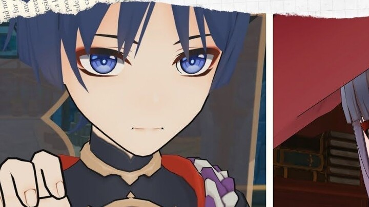 Sanbing Guobeng visits Mona's magic laboratory Genshin Impact MMD