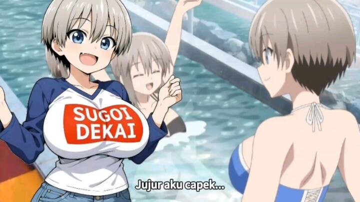 "Jujur aku capek". Uzaki Hana from Uzaki-chan wants to Hangout (digital drawing).