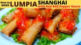 LUMPIANG SHANGHAI with Red  Bell Pepper Sauce | Filipino Style | Lumpia Wrapping TECHNIQUES