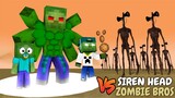 Monster School : Zombie Strong Brotherhood vs Siren Head Family - Minecraft Animation