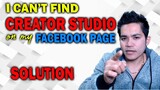 FACEBOOK PAGE CREATOR STUDIO NOT SHOWING | HOW TO FIX IT (tagalog) | AJ PAKNERS