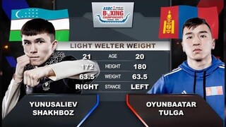 Shakhboz Yunusaliev (UZB) vs. Tulga Oyunbaatar (MGL) ASBC U22 Championships 2023 Final (63kg)
