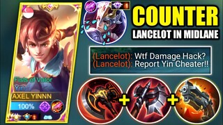 YIN VS FAST HAND LANCELOT | YIN BEST BUILD & EMBLEM TO COUNTER LANCELOT IN MID-LANE | MOBILE LEGENDS