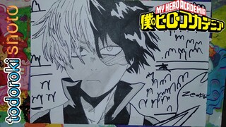 drawing todoroki shoto dari anime my Hero academia