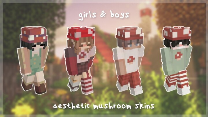 🍄🌿  cute & aesthetic mushroom skins for minecraft | with links