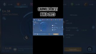 CARMILLA BEST BUILD 2023 #shorts #mlbb