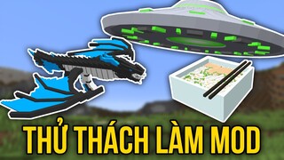 AK Rồng xanh, Đĩa bay UFO và Phở bò | Minecraft Thử thách Làm mod