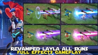 REVAMPED LAYLA ALL SKINS COMPLETE SKILL EFFECTS GAMEPLAY MOBILE LEGENDS NEWS MLBB REVAMPED HEROES!