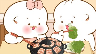 Love is eating a lot of meals together