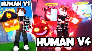 I Awakened Human V4 With Only RED Fruits (Blox Fruits)