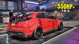 Need for Speed Heat Gameplay - 550HP+ Honda Civic Type-R Customization | Max Build