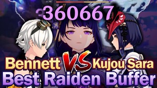 Raiden Shogun BEST Support? C6 Bennett vs C6 Kujou Sara Comparison & Showcase | Genshin Impact 2.1