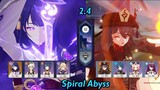 Raiden Overload & Hutao Melt | New Spiral Abyss 2.4 | Full Stars - Genshin Impact