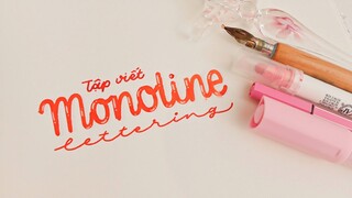 Hướng Dẫn Viết Chữ Monoline Lettering // Happy Hidari