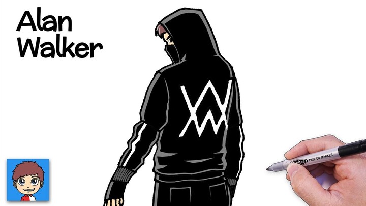 Cara Menggambar Alan Walker dengan Mudah