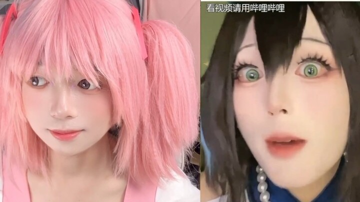 The man and the girl live broadcast, but they are socially afraid