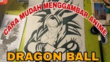 cara mudah menggambar anime dragonball son goku
