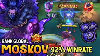 MANIAC! MOSKOV BEST BUILD 2021 | TOP GLOBAL MOSKOV GAMEPLAY | MOBILE LEGENDS✓