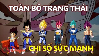 Tất tần tần về TRẠNG THÁI và CHỈ SỐ SỨC MẠNH của VEGETA tính đến hiện tại