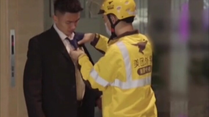 Delivery Guy Ties a Tie for the Overbearing CEO