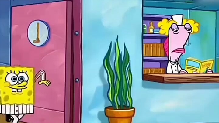 小海绵贪吃的吃掉了线头