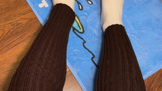 Trying on young people's sock boots for the first time...