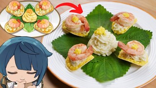 Genshin Impact: "Crispy Potato Shrimp Platter" to Seafood Maniac Xingqiu / 原神料理 「エビのポテトカナッペ」再現 行秋大好き