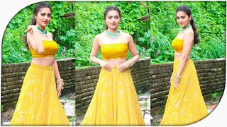 Tejasswi Prakash 🥰 Look So Pretty In Yellow 💛 Spotted At Colors Ganesh Utsav On Location Shoot 📸