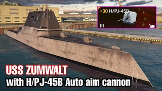 Modern Warships: USS ZUMWALT with Auto Aim cannon. Alpha server