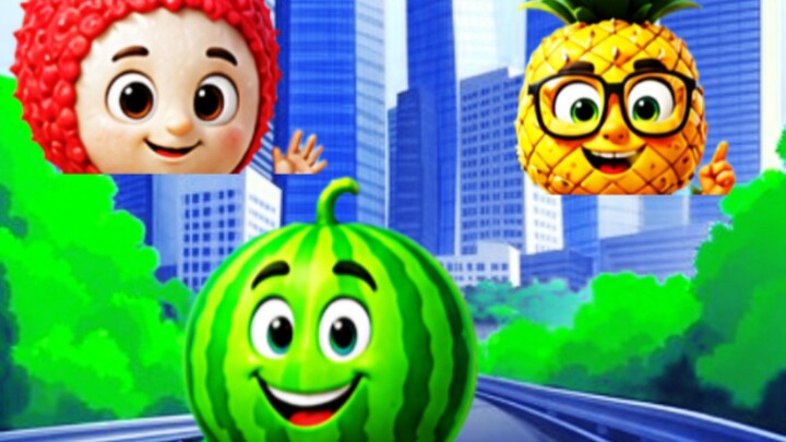 Funny Fruits Adventure 🍎🍉🍍😂 | Cute AI Animation | #Shorts