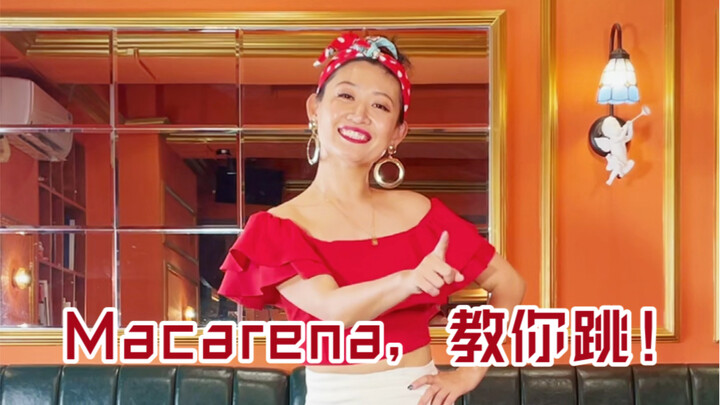 Teacher Mia teaches you how to dance the "Macarena"