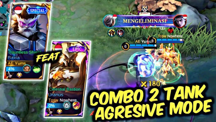 Dua tank ini bersatu!? mode agresive on!? rusuh sampek end - Mobile Legends
