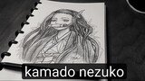 menggambar Nezuko dengan satu pena, speed draw