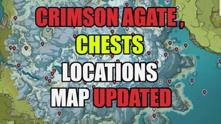 CRIMSON AGATE , PRECIOUS / LUXURIOUS CHESTS, STAR SILVER LOCATIONS - DRAGONSPIRE - GENSHIN IMPACT