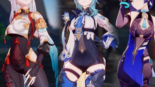 To appreciate the buttocks, you have to look at the three sisters in leather pants