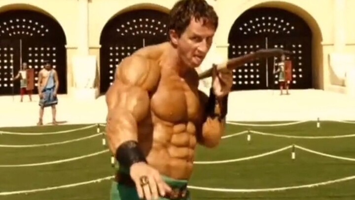 A hunk stabbed himself in the leg while throwing a javelin