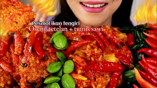ASMR PESMOL IKAN TENGIRI, OSENG TETELAN, TUMIS SAWI, PETE | ASMR MUKBANG INDONESIA