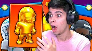 PEGUEI A SKIN DO GRIDIRON DOURADO NO STUMBLE GUYS!