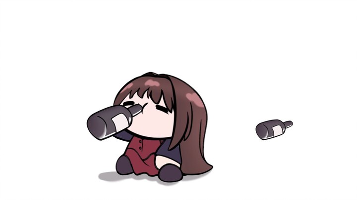 Aozaki Aoko drinks a drink with an intoxicated look on her face ~ [FGO]