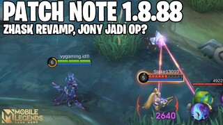 FRAGMENT SHOP UPDATE, ZHASK REVAMP, NATAN NERF, NANA BUFF - PATCH NOTE 1.8.88 MOBILE LEGENDS