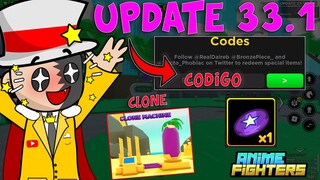 UPDATE 33.1 EN ANIME FIGHTERS SIMULATOR CODES ROBLOX *CLONE MACHINE* SUMMER EVENT *NUEVO CODIGO*