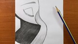Easy drawing | how to draw a sad girl wearing a mask