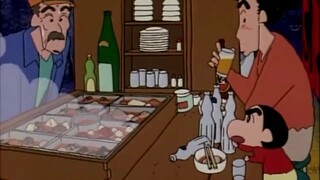 In "Crayon Shin-chan", Shin-chan is like an old man, complaining constantly and looking at the boss 