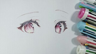 Yanjing jiaocheng. Lihat! Mata cantik digambar dengan bolpen.