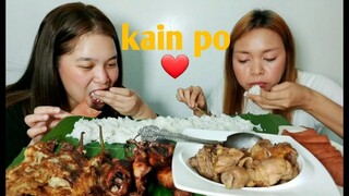 ADOBONG MANOK,TORTANG TALONG,INIHAW NA PUSIT AT SPAM