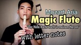 MAGIC FLUTE - MOZART ARIA | Der Hölle Rache kocht in meinem Herzen with Flute Recorder Letter Notes